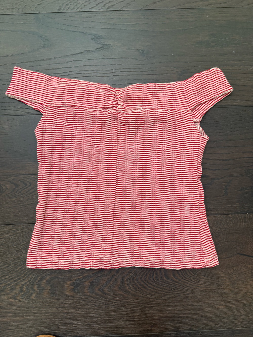 Jack Wills Striped Red & White Off-Shoulder Crop Top